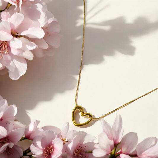 Gold Heart Pendant Necklace