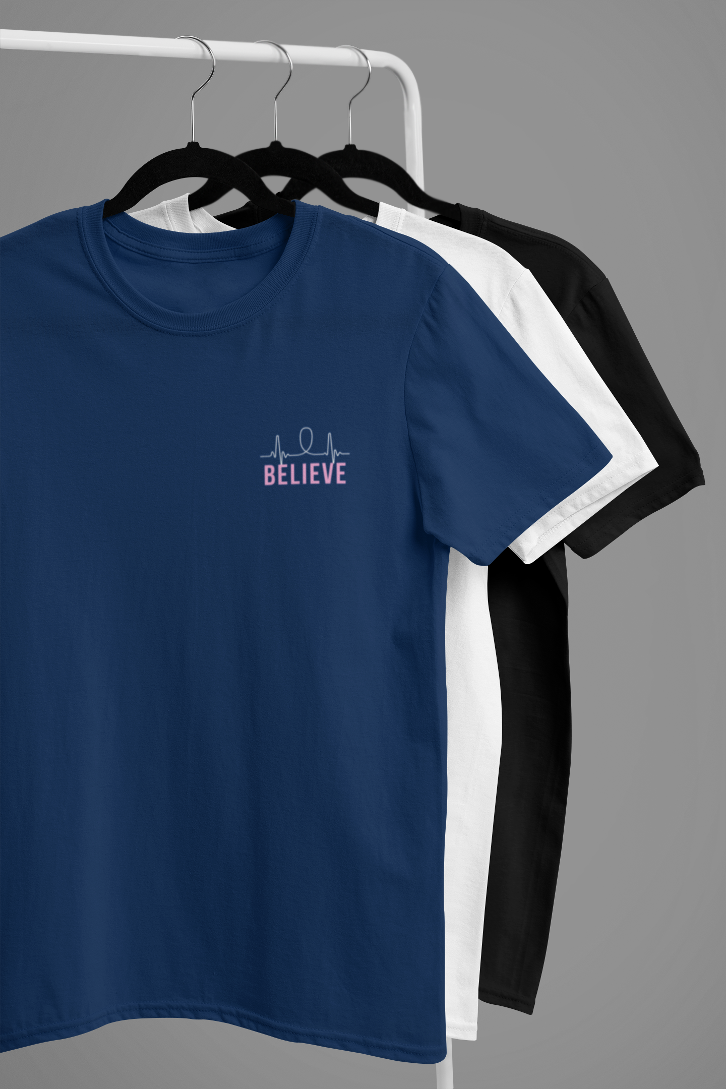 “BELIEVE” Heartbeat Motivational Tee