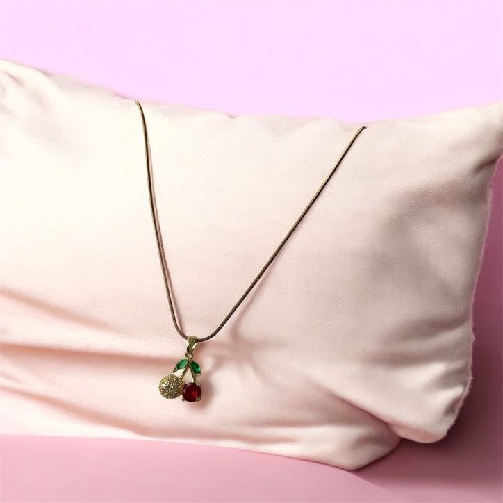 Stainless Steel Anti-Tarnish Waterproof Cherry Pendant Necklace