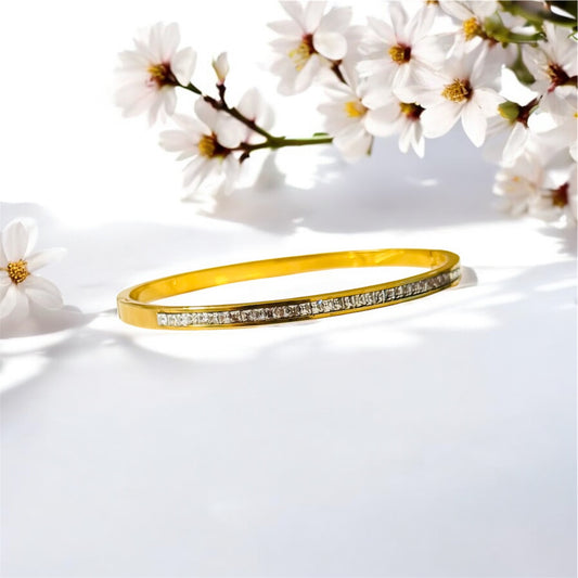 Gold Crystal Bangle Bracelet