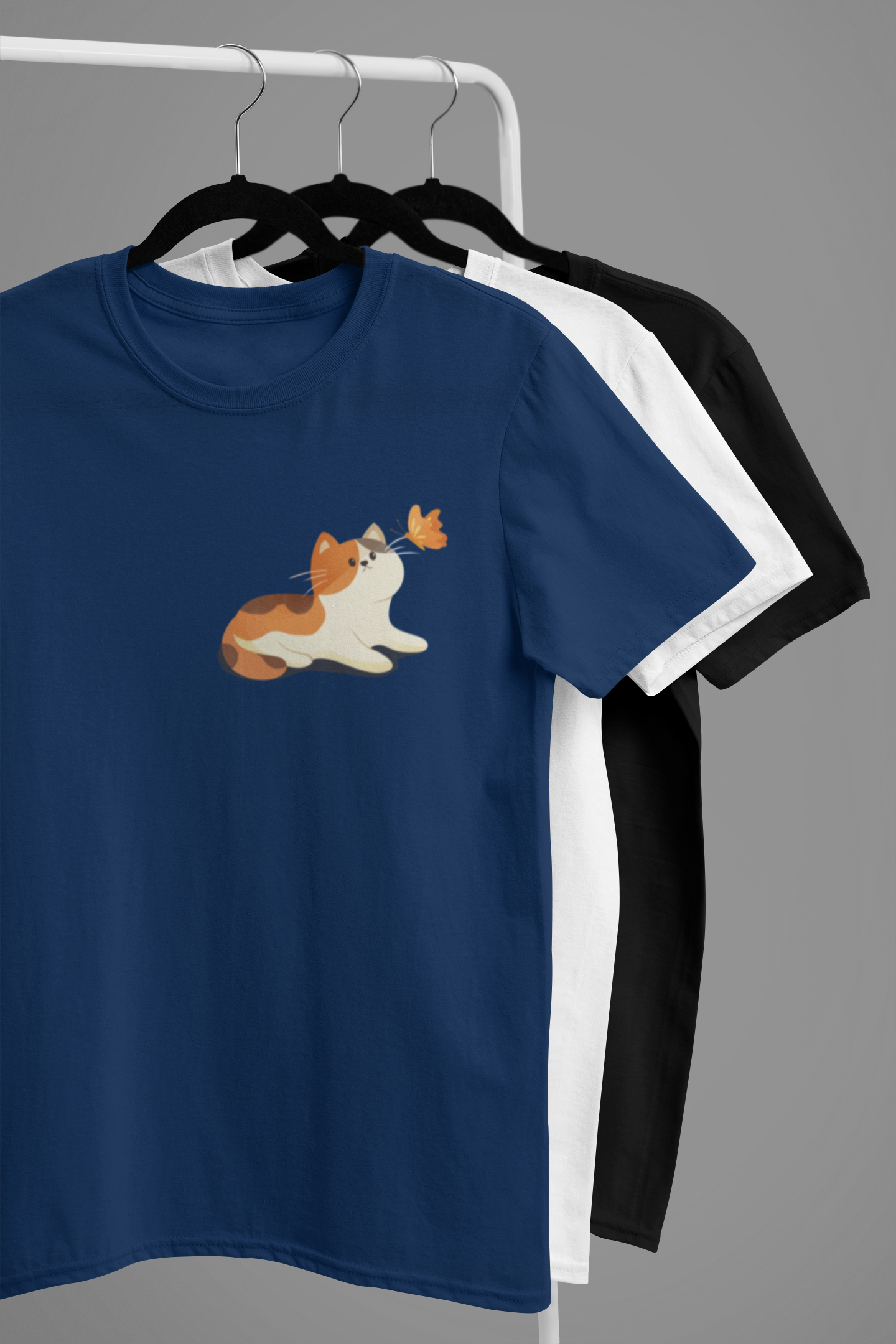 Curious Cat & Butterfly Graphic Tee