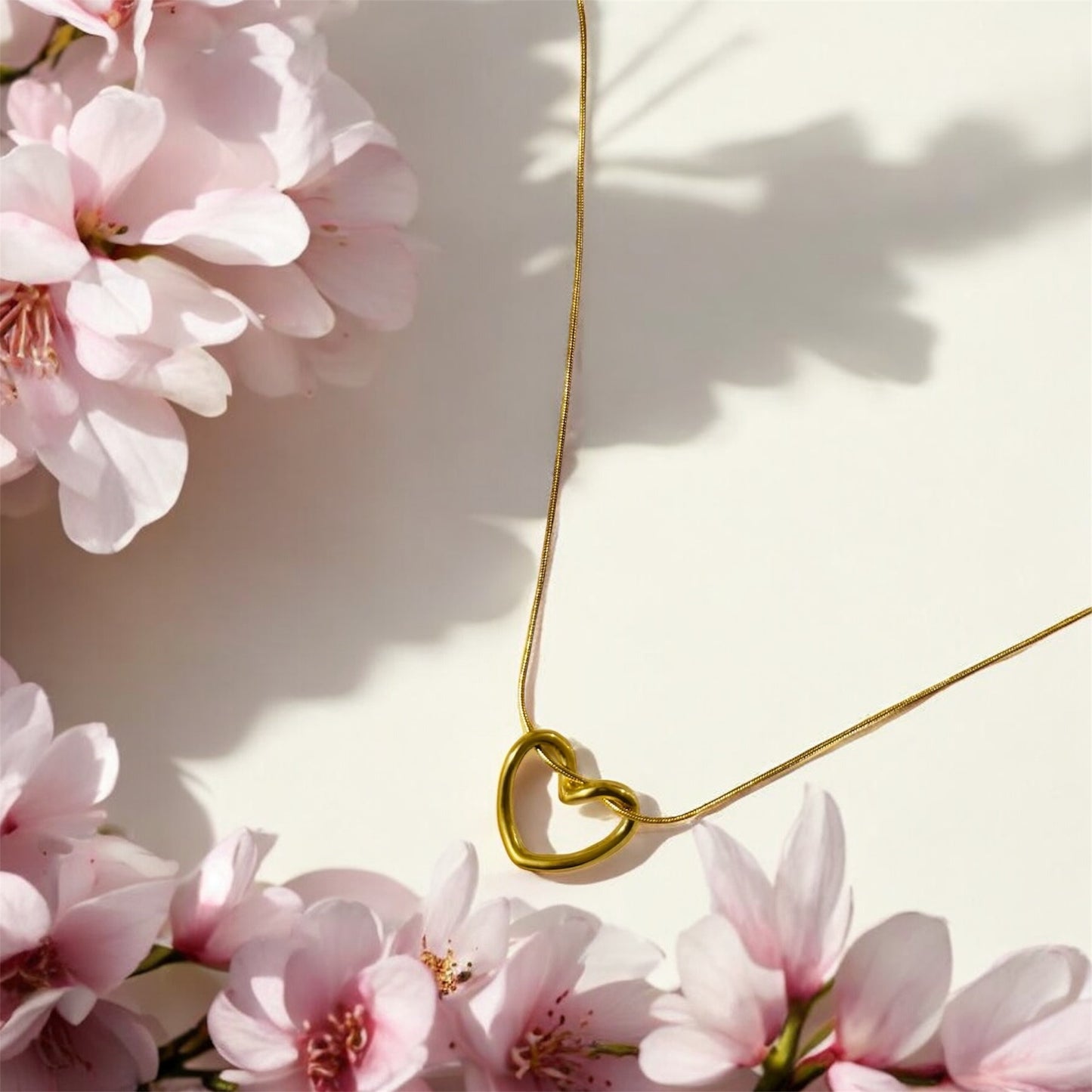 Gold Heart Pendant Necklace