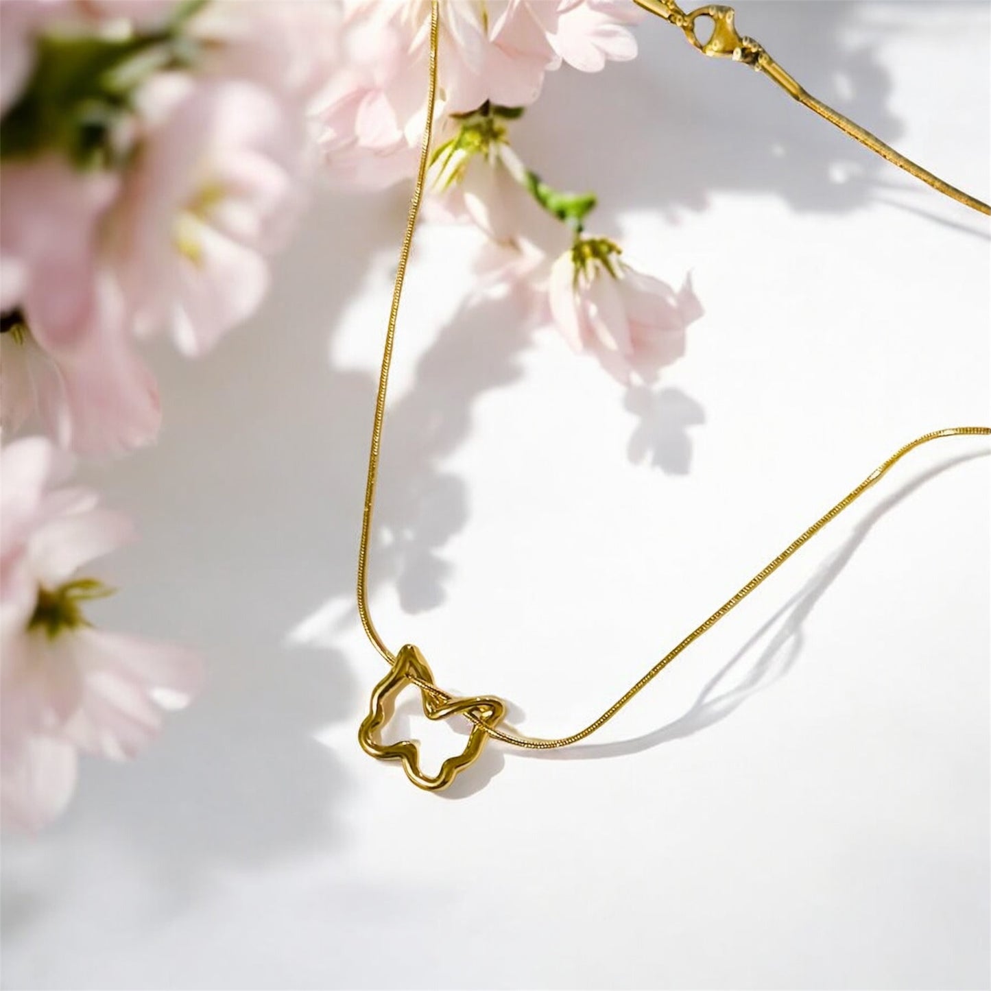 Gold Butterfly Pendant Necklace