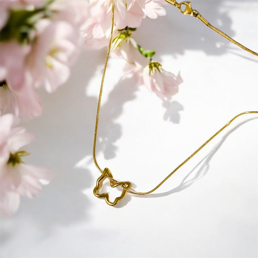 Gold Butterfly Pendant Necklace