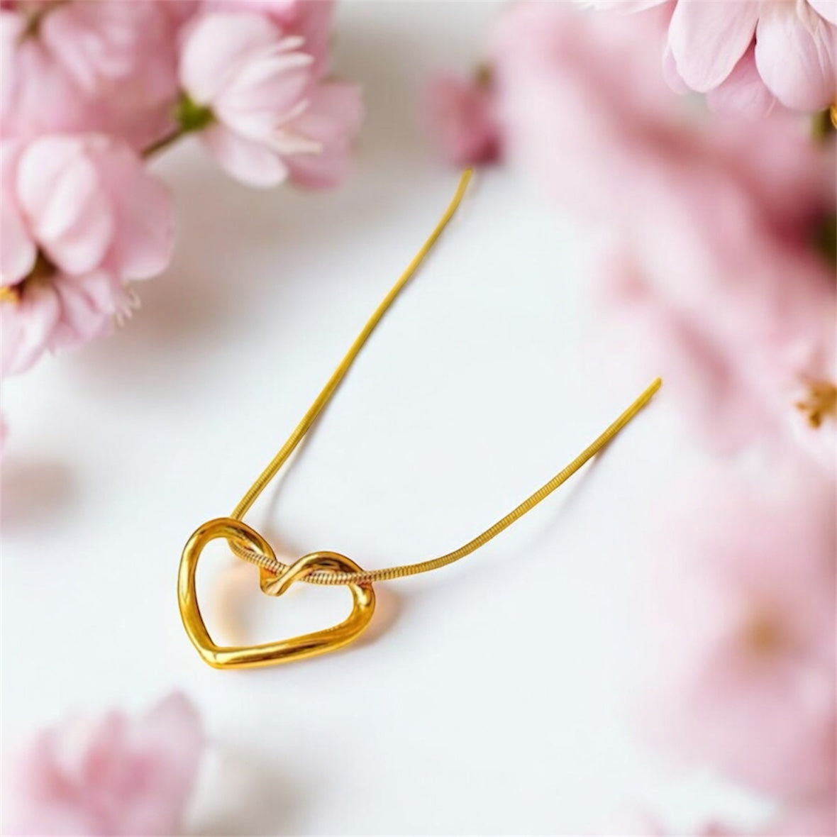 Gold Heart Pendant Necklace