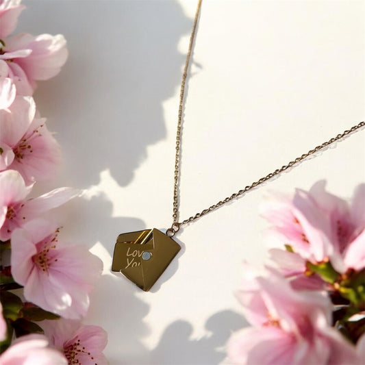 “Love You” Envelope Pendant Necklace
