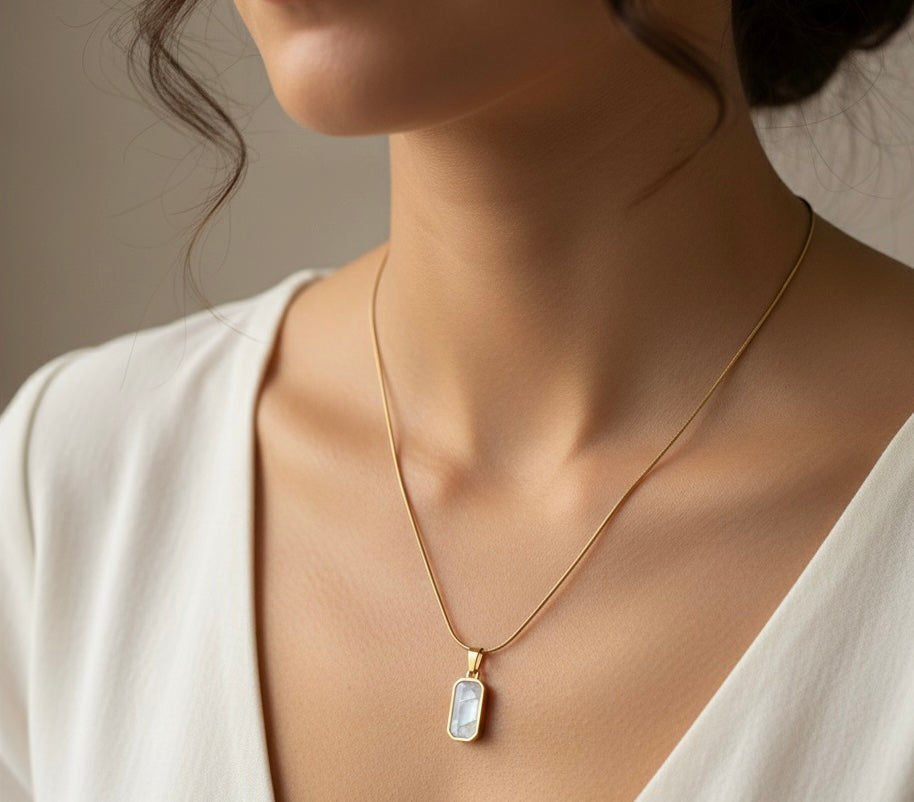 Gold Reversible Pendant Necklace