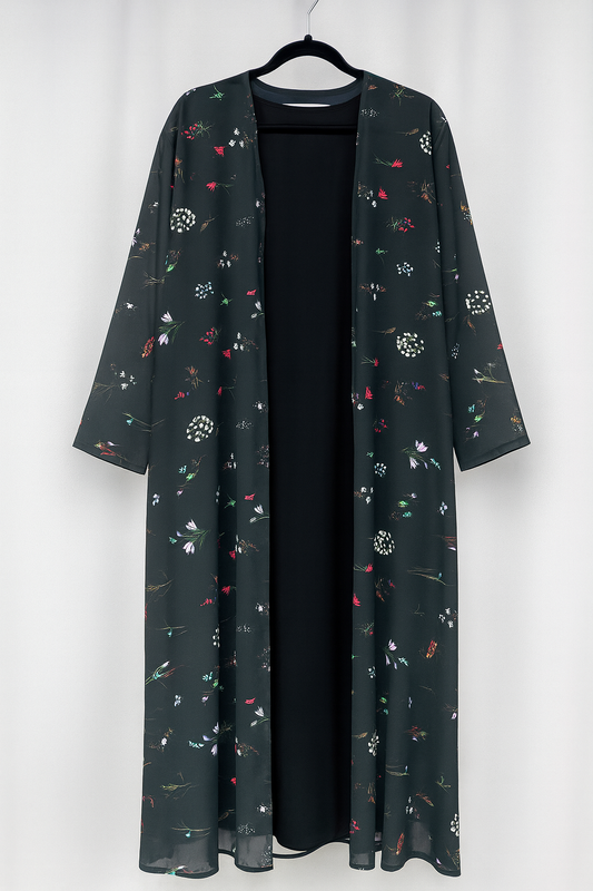 🌸Floral Embroidered Abaya - Inner & Scarf
Included | Modest Fashion UK