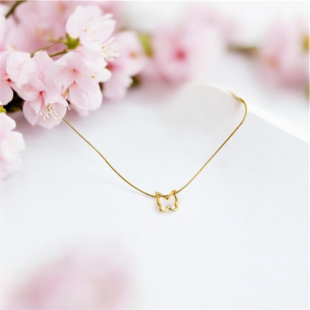 Gold Butterfly Pendant Necklace