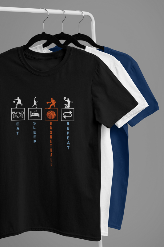“Eat Sleep Basketball Repeat” Lifestyle Tee