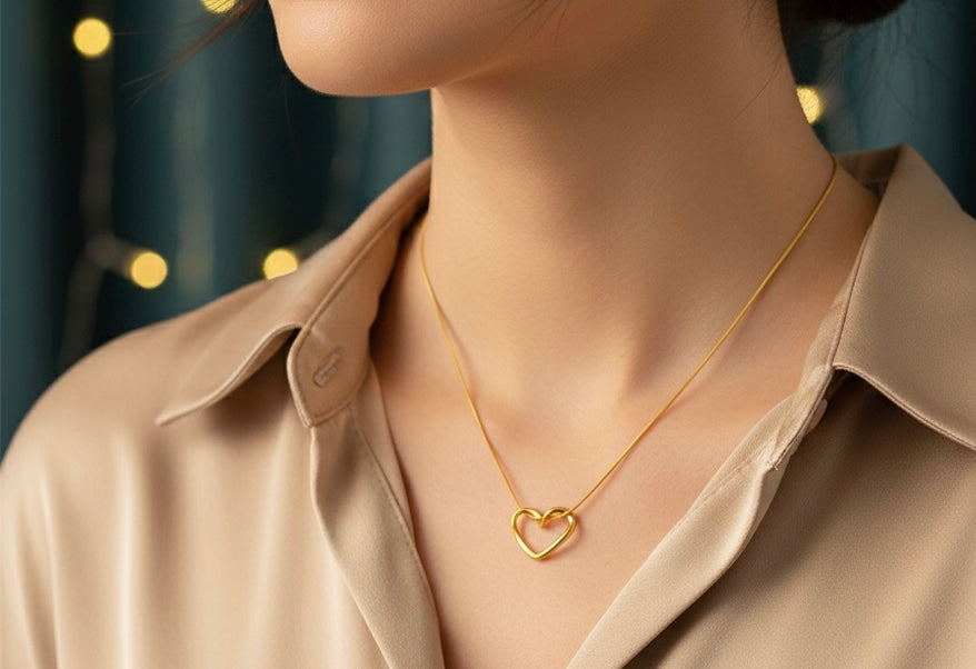 Gold Heart Pendant Necklace